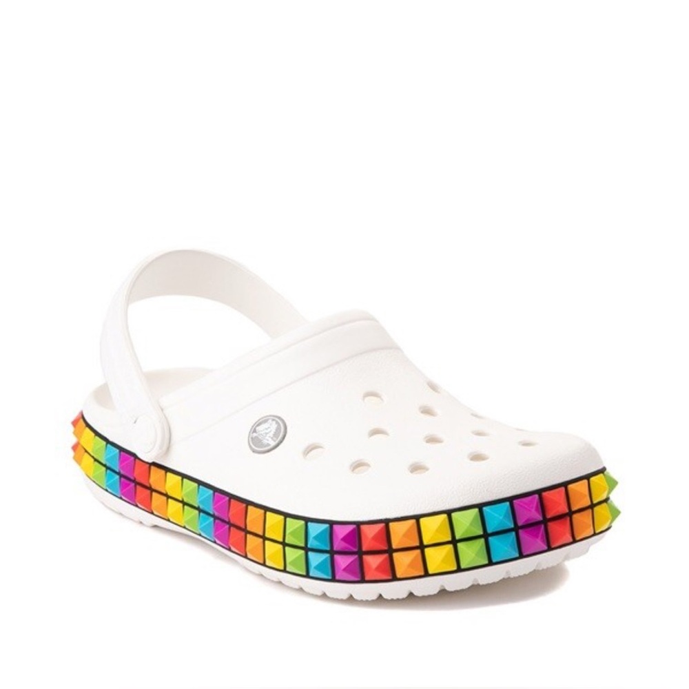 Unisex Crocs Crocband 3D Shapes Clog White Rainbow
